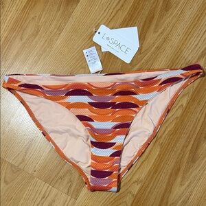 NWT L*Space Multicolor Camacho Bikini Bottom Large Orange Blue Full Bottoms